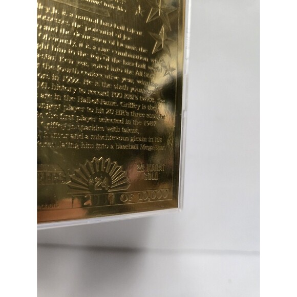 1993 Bleachers Baseball Ken Griffey Jr. 23 Karat Gold Limited Print  #'d/10000 - Picture 2 of 8
